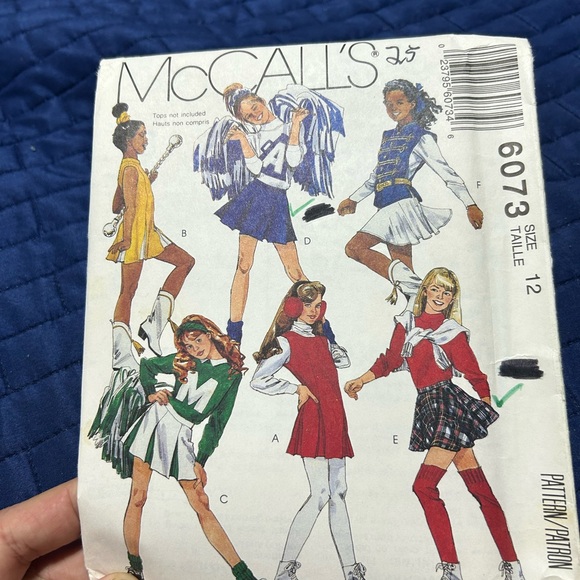 McCall's 6073 -size 12- Cheerleader Costume Pattern uncut- Halloween- dance - Picture 8 of 9